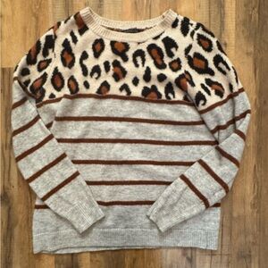 Boutique Staccato Animal Print Sweater in Brown and Black